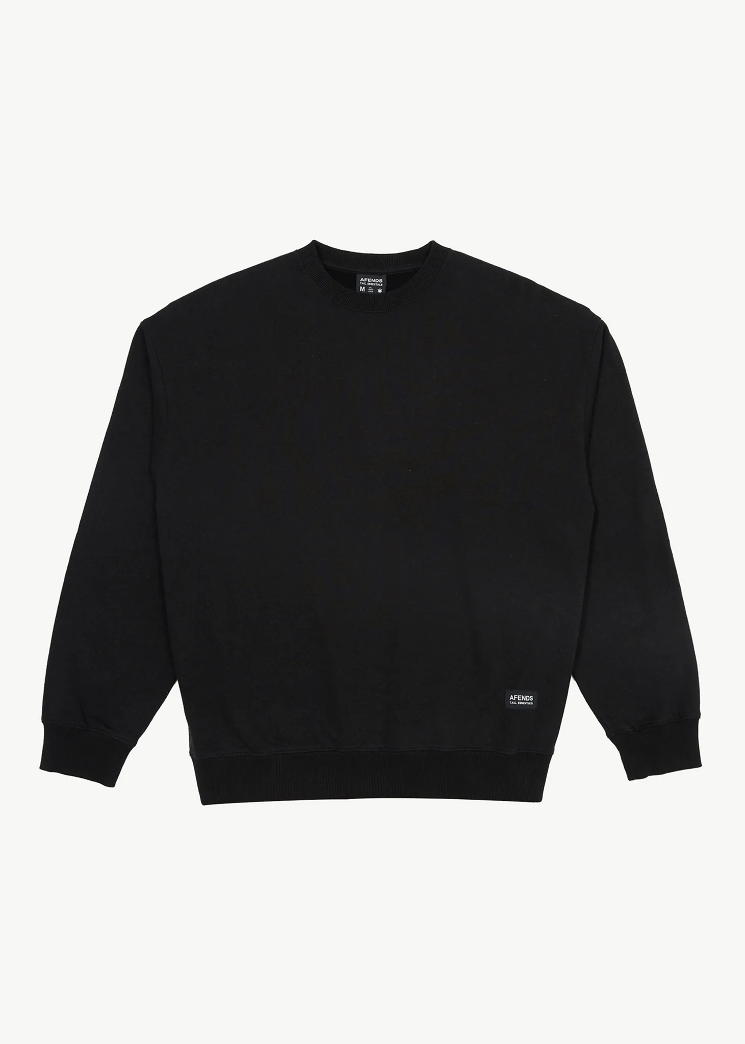 AFENDS Mens Indica - Crew Neck Jumper - Black