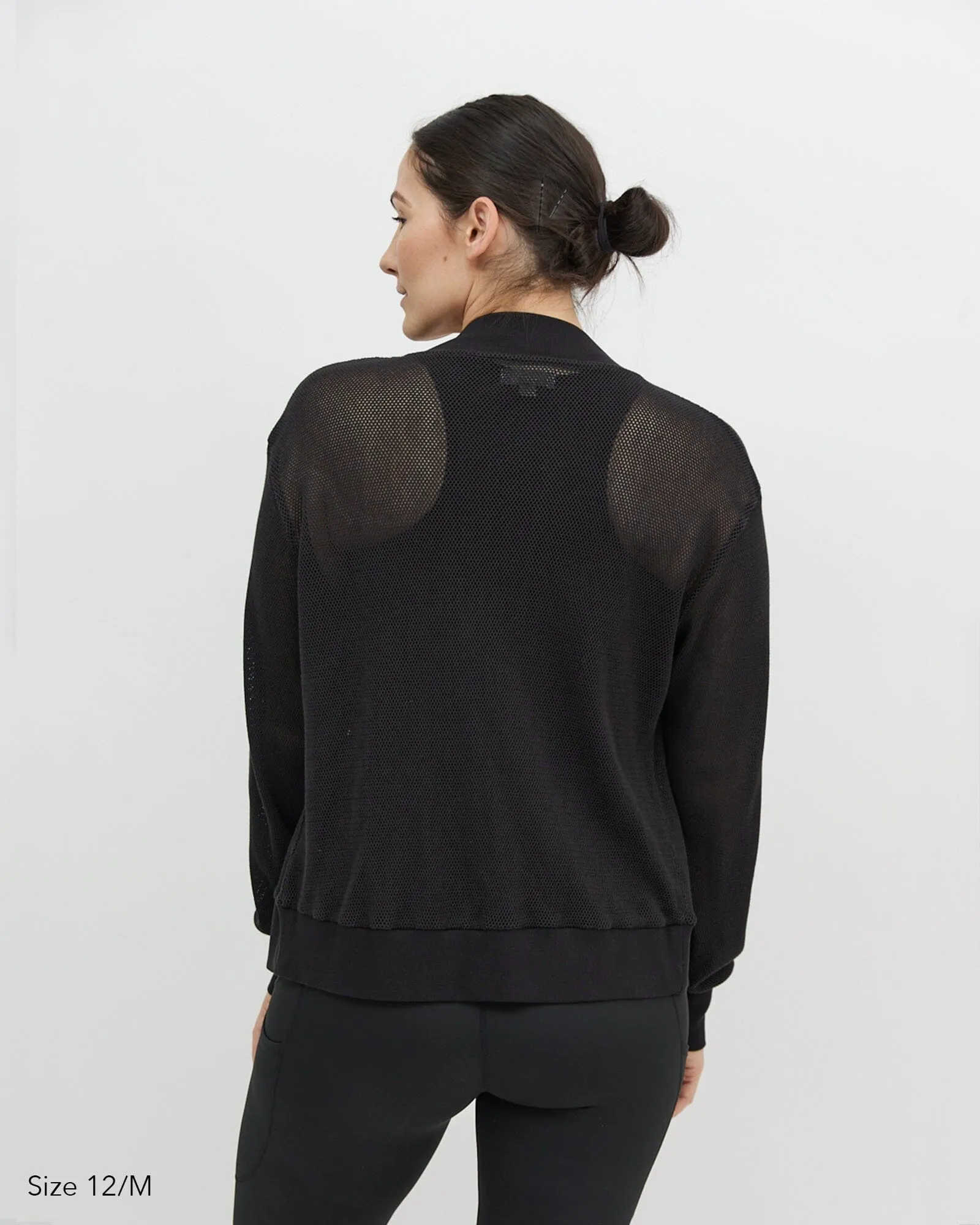 Amara Mesh Bomber Jacket - Black