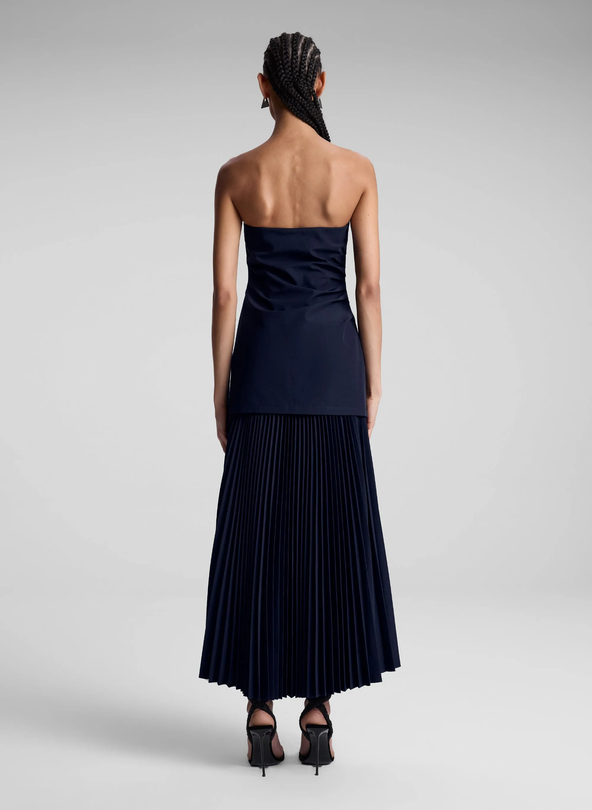 Austin Strapless Pleated Dress