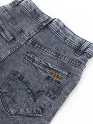 BJ04 SI Boys Stretchable Denim Jeans 12Yrs - 16Yrs Light Grey