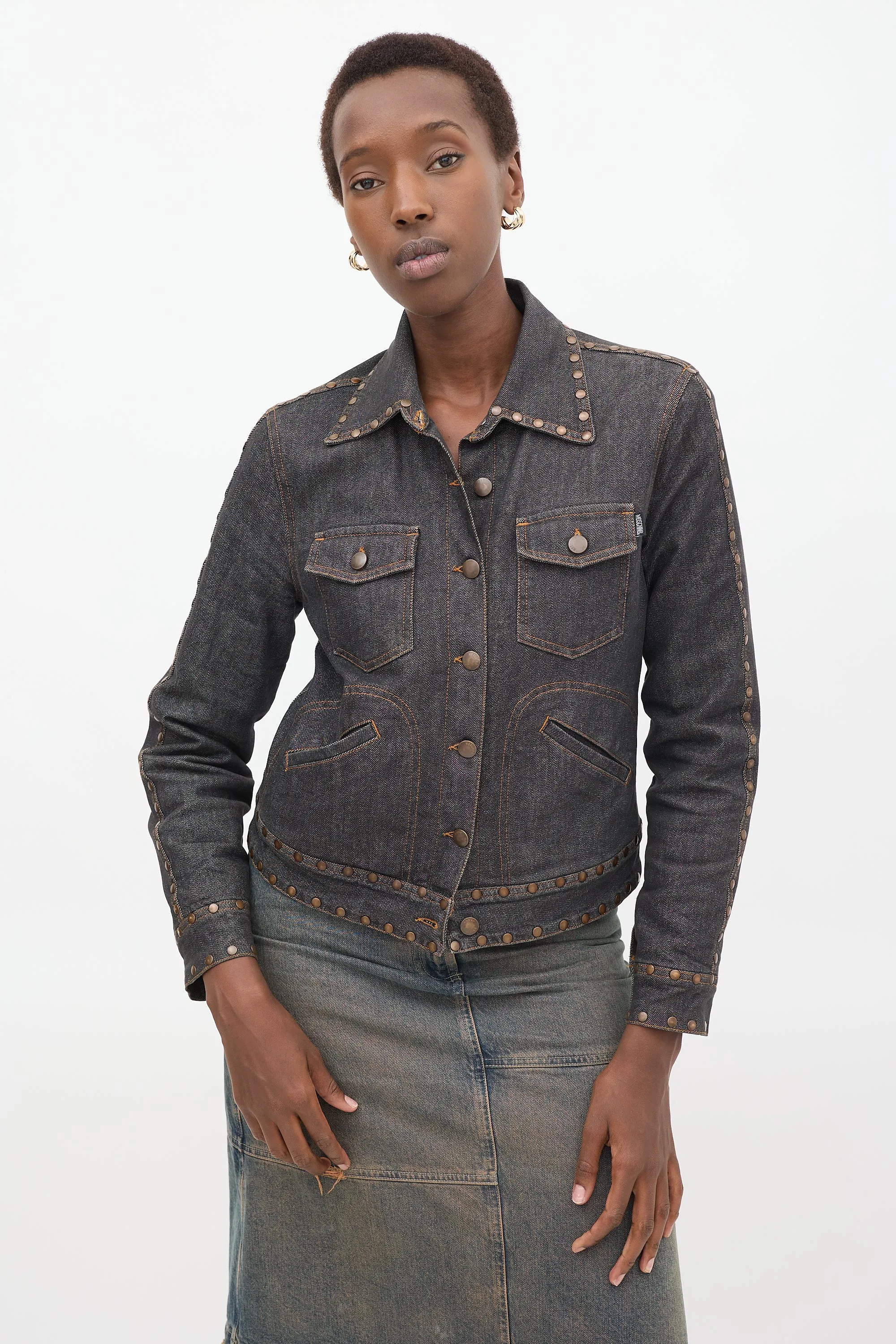 Black Studded Denim Jacket