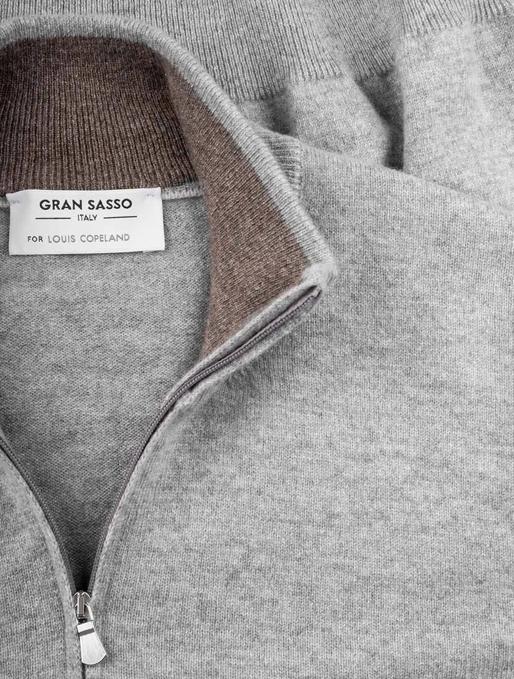 Cashmere Half Zip Grey