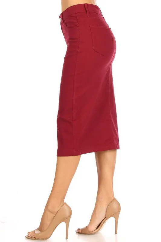 Cherry Casual Twill Skirt