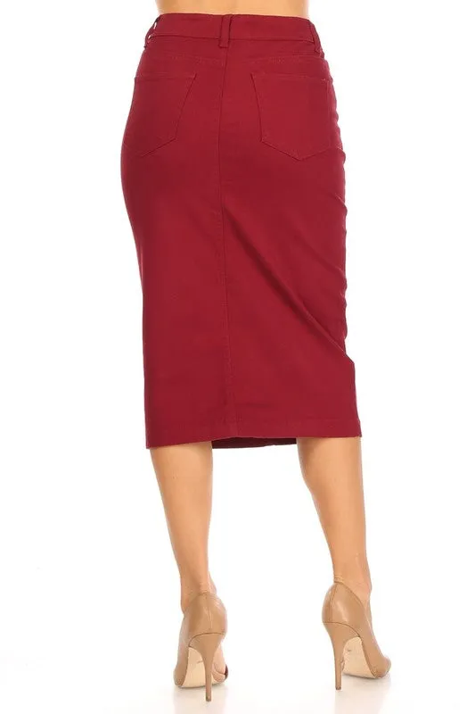 Cherry Casual Twill Skirt