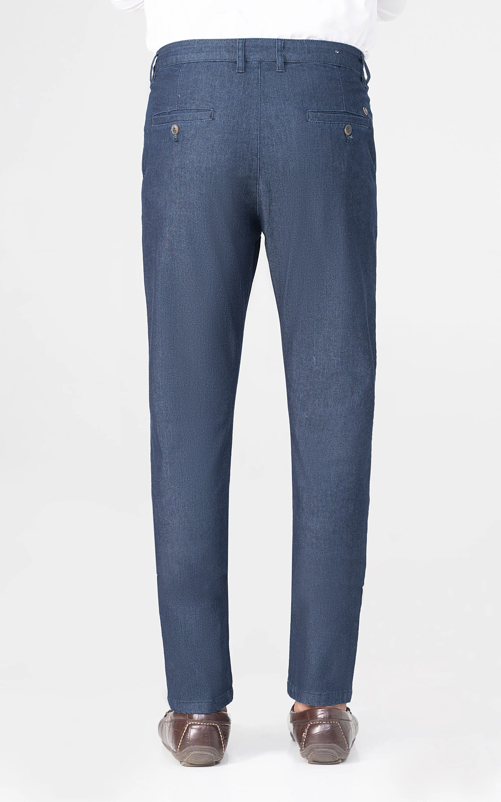 CROSS POCKET DOBBY DENIM PANT DARK BLUE