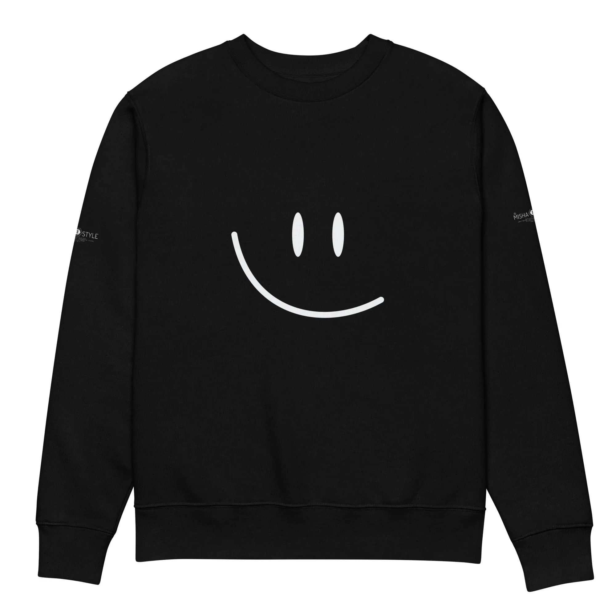 Cute Smile Unisex ECO Black Sweatshirt