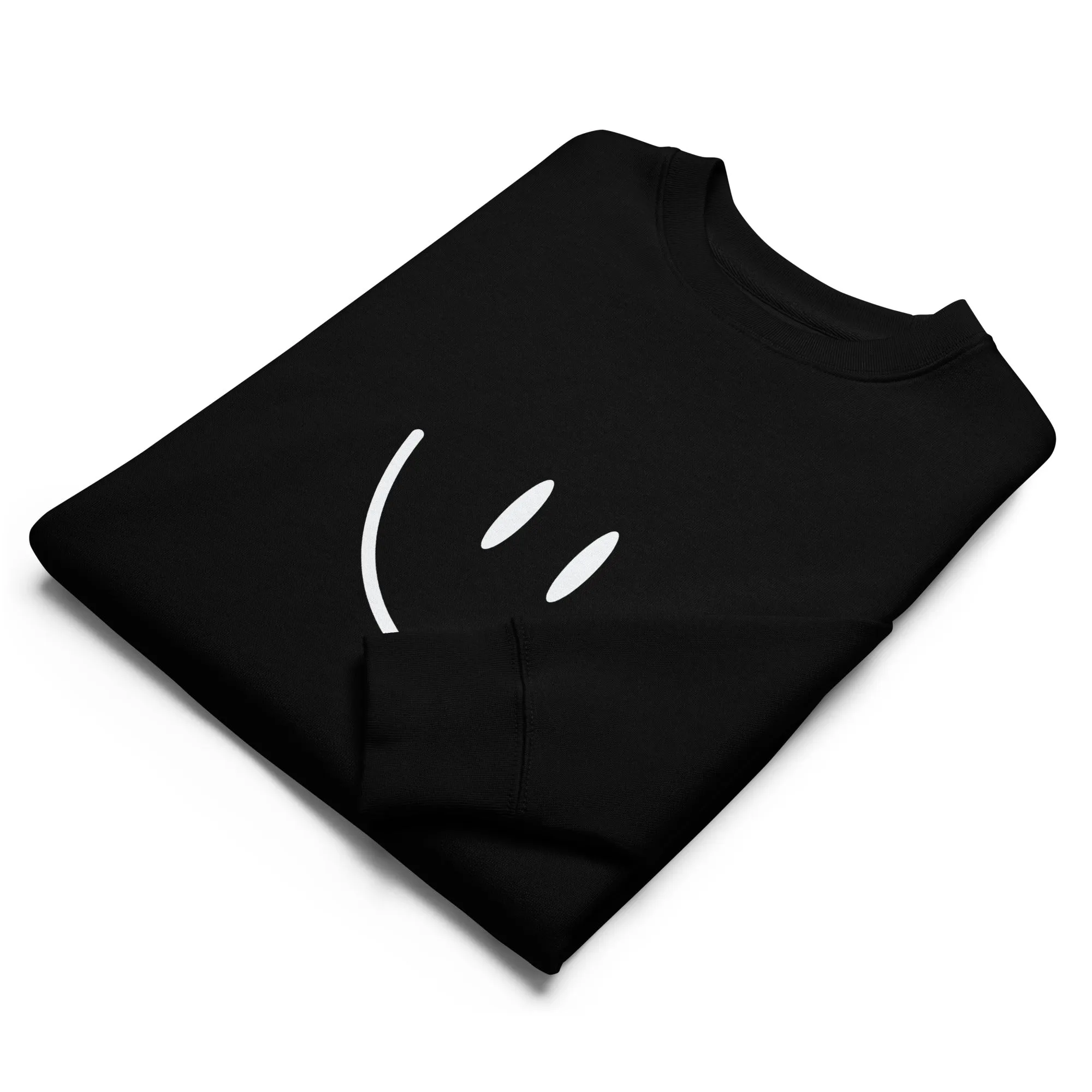 Cute Smile Unisex ECO Black Sweatshirt