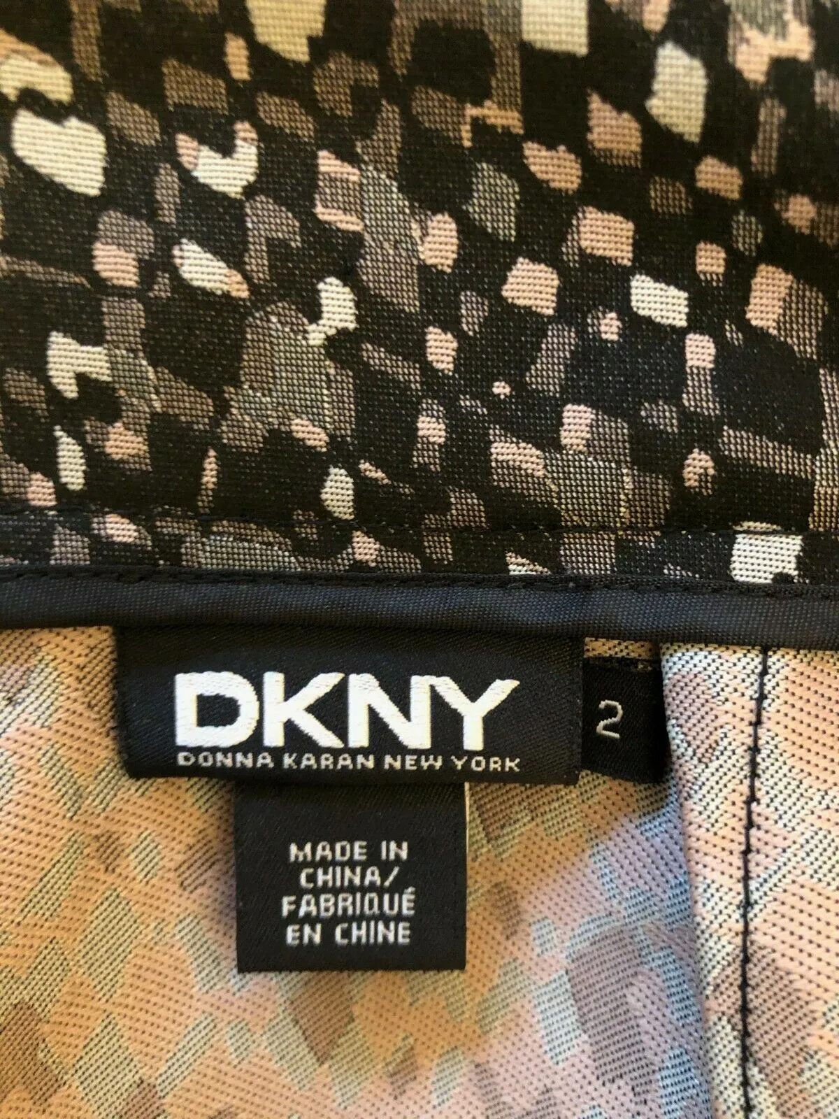 DKNY Geometric Patterned Black Mini Pencil Skirt Size UK 10 US 6 EU 38