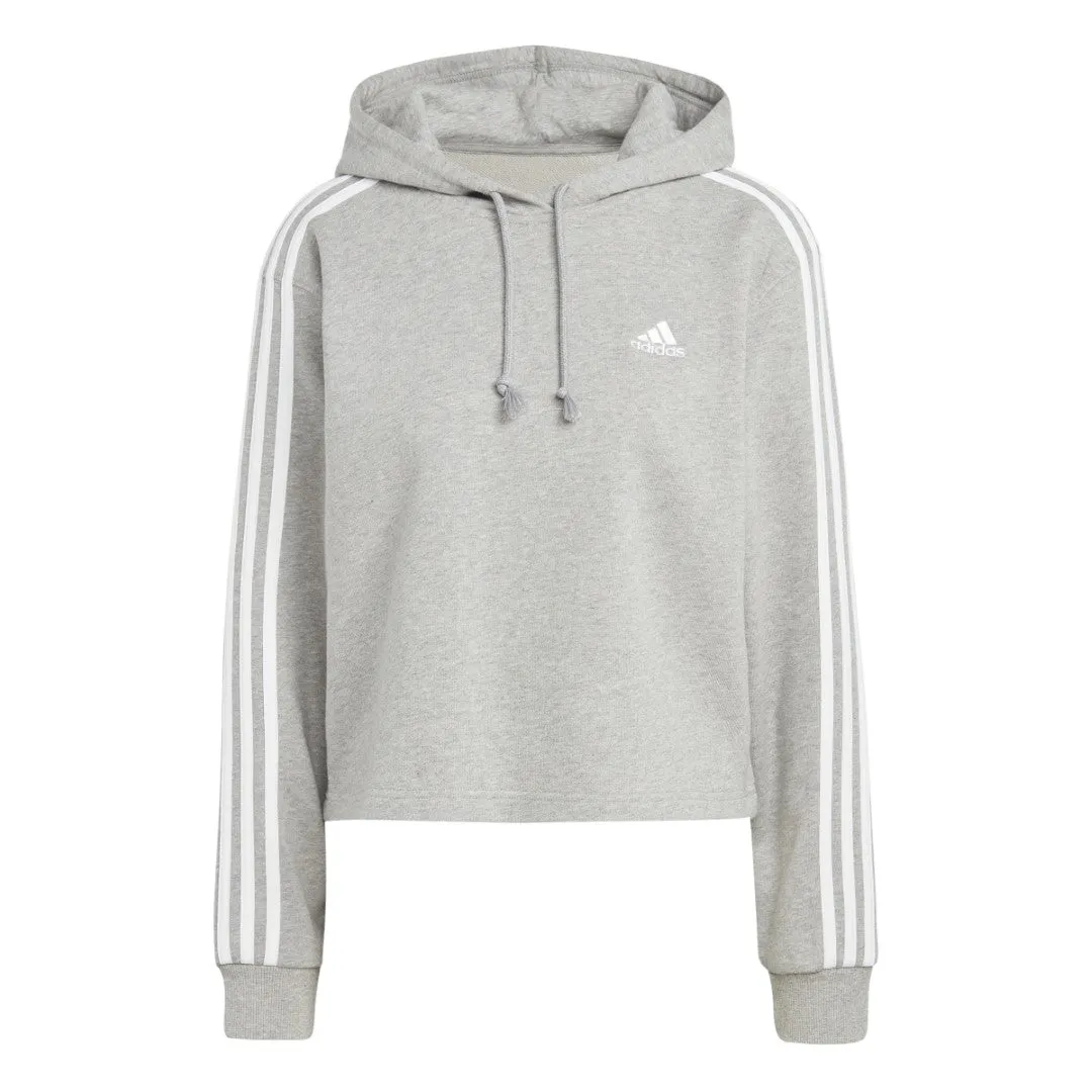 Essentials 3-Stripes French Terry Crop Hoodie