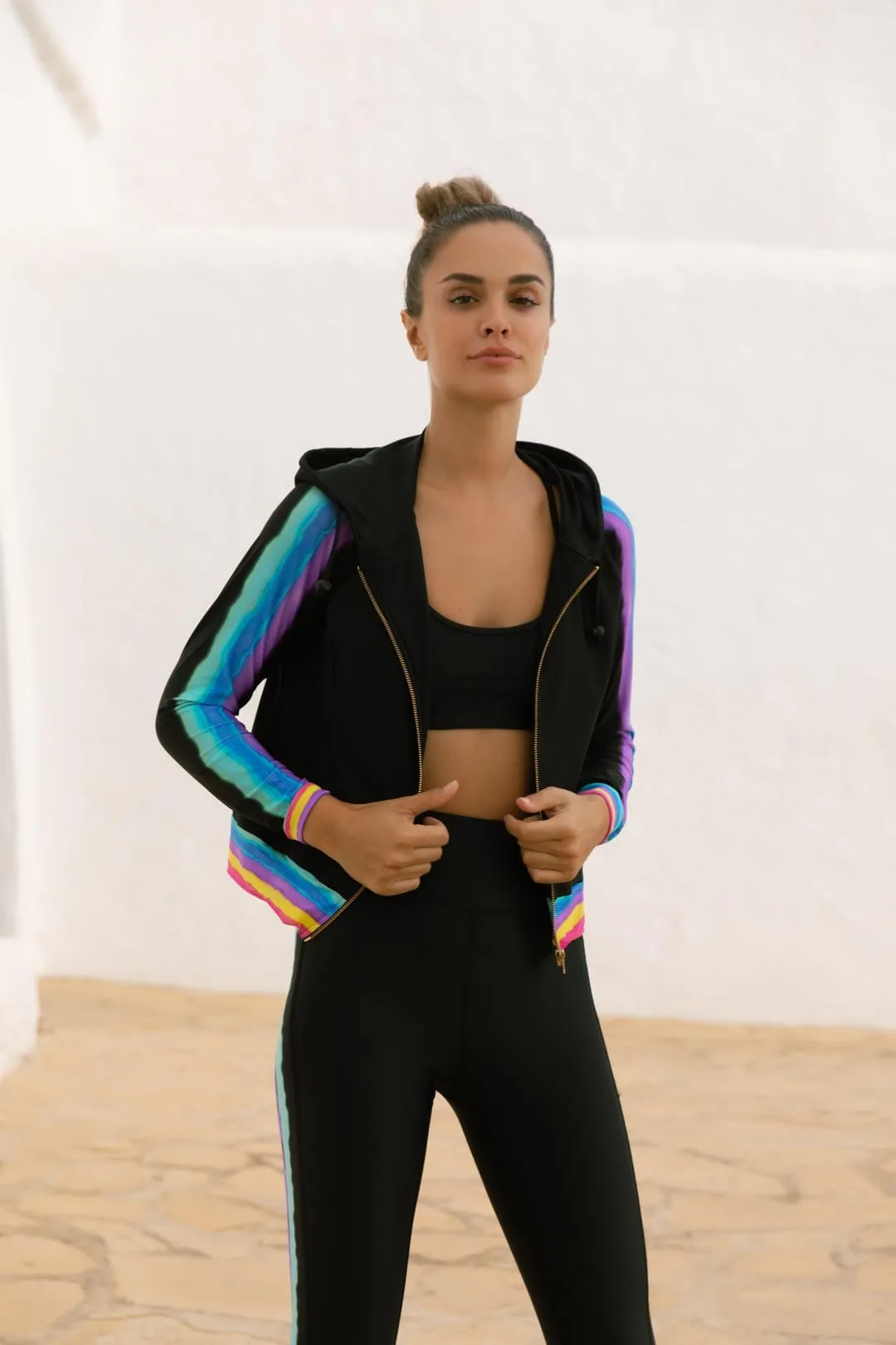 HALO Samaya Bomber Jacket in Black Mix