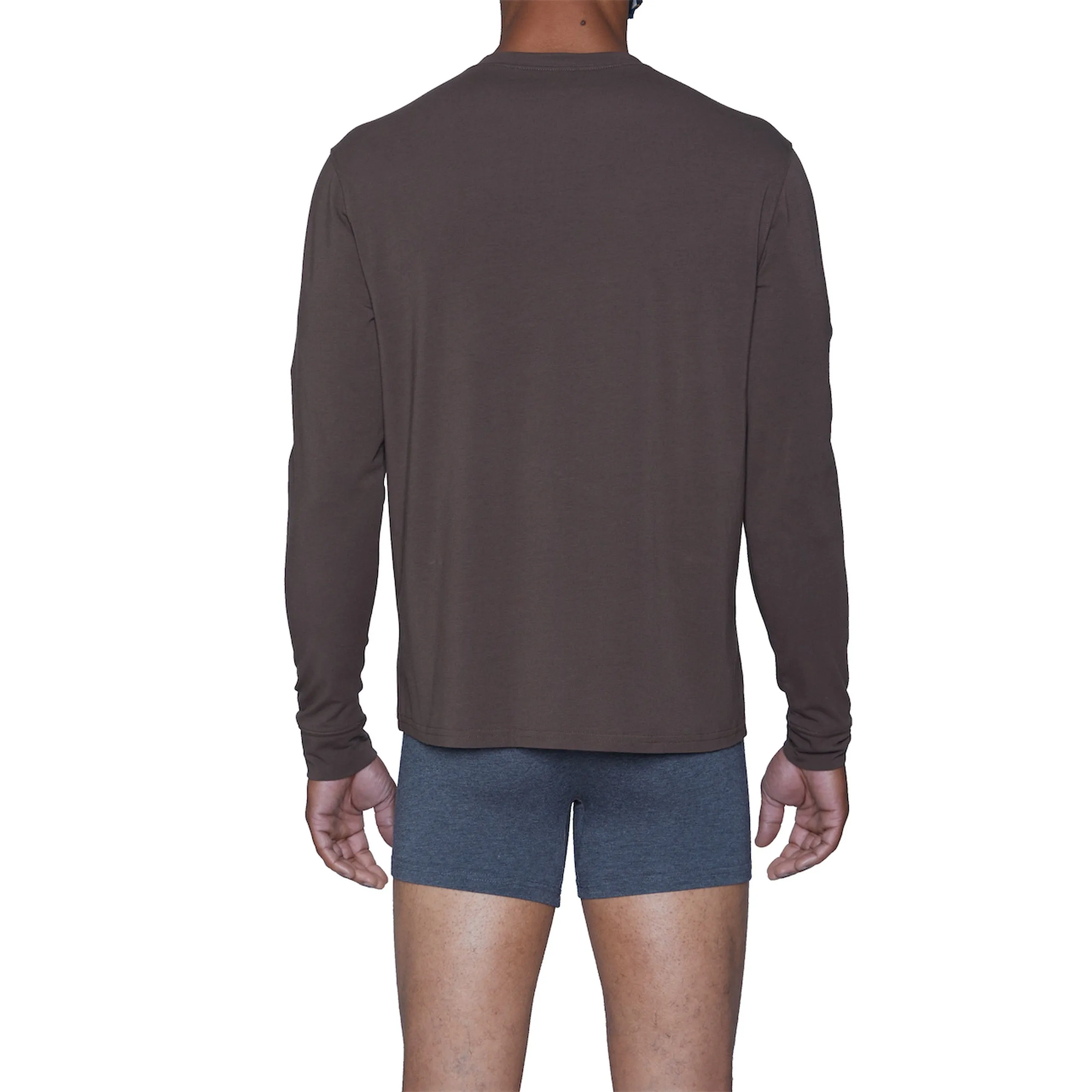 Henley Lounge Shirt in Walnut by Wood Underwear