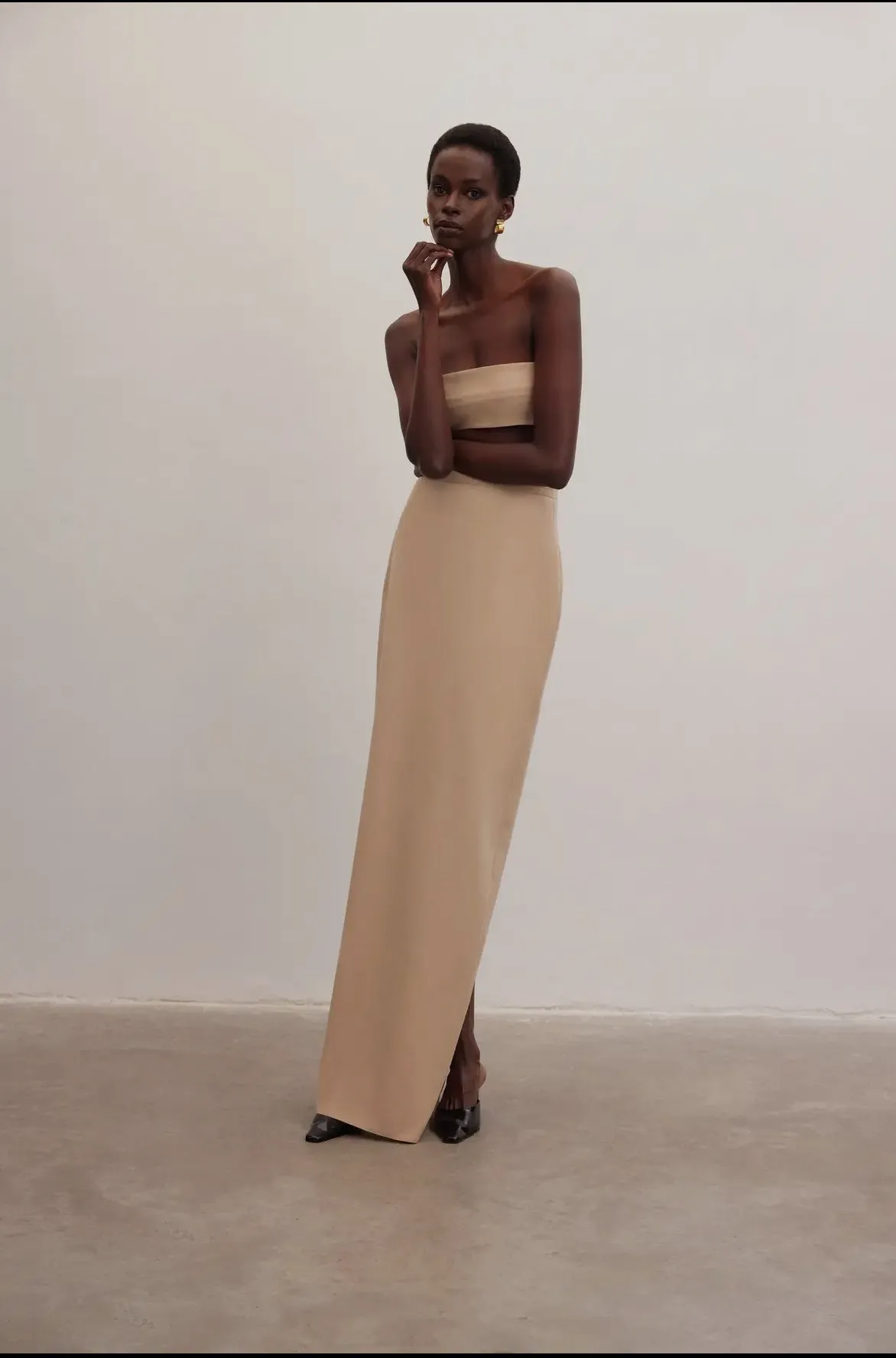 High waisted Pencil long skirt by Le Cre Limited Edition