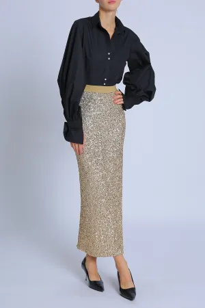 Holiday Sequence Pull On Pencil Skirt