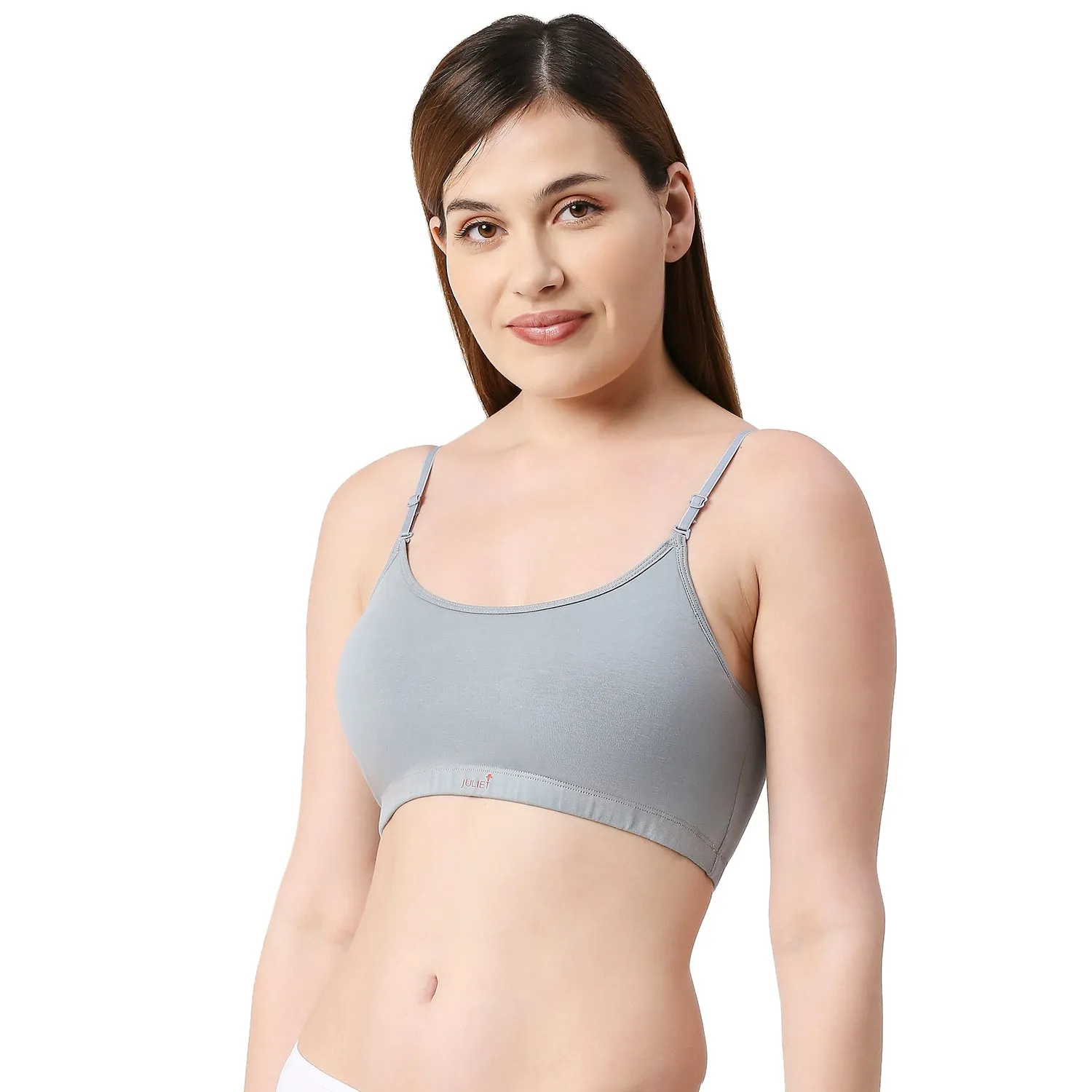 JS 90 -5 Padded Solid Low Impact Sports Bra  Grey