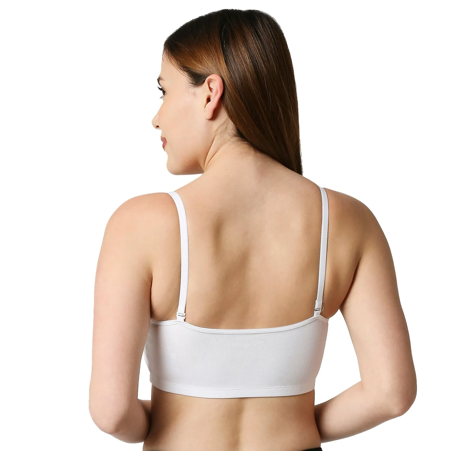 JS 90-5-Padded Solid Low Impact Sports Bra  White