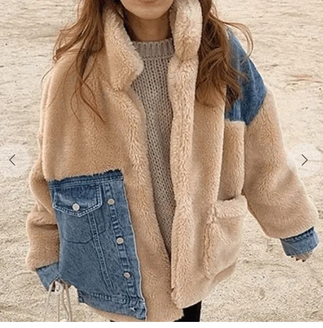 Ma Cherie Teddy Bear Denim Jacket MJK1128 no channels