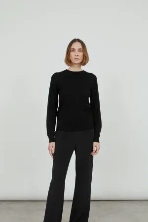 Maya knitted sweater | Black - Ultrafine merino-cashmere-silk blend