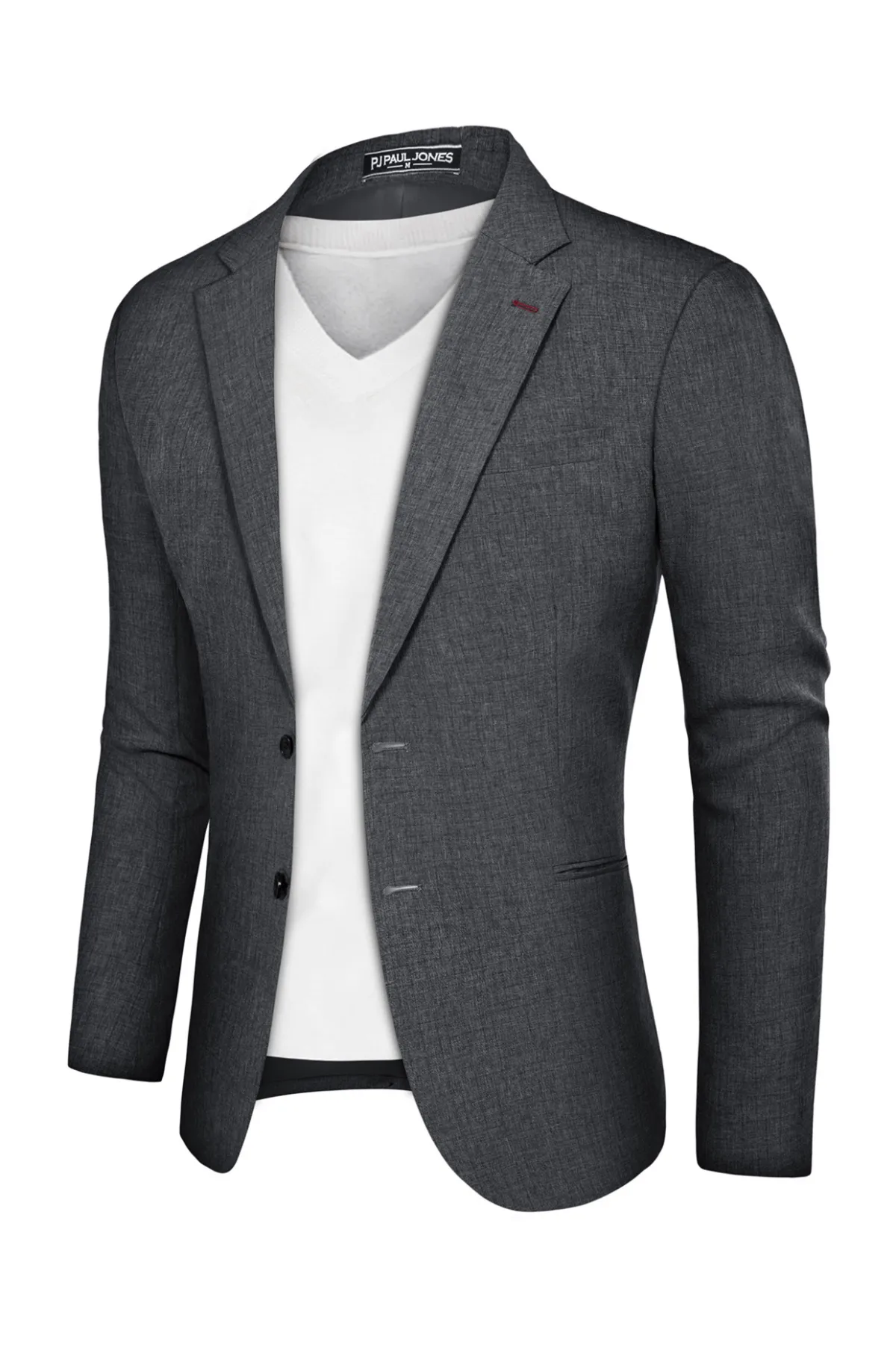 Men Notch Lapel Blazer Coat Casual Two Buttons Back Slit Suit Coats