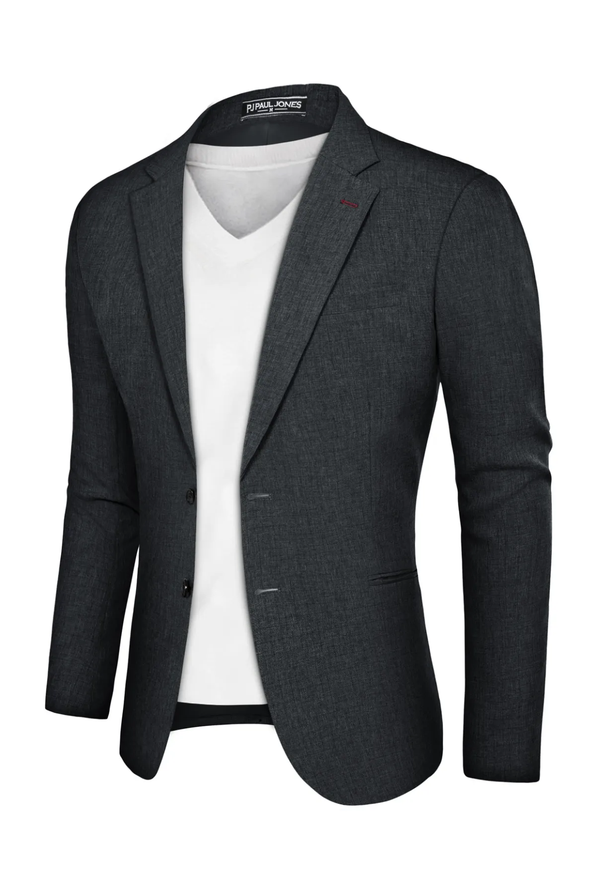 Men Notch Lapel Blazer Coat Casual Two Buttons Back Slit Suit Coats