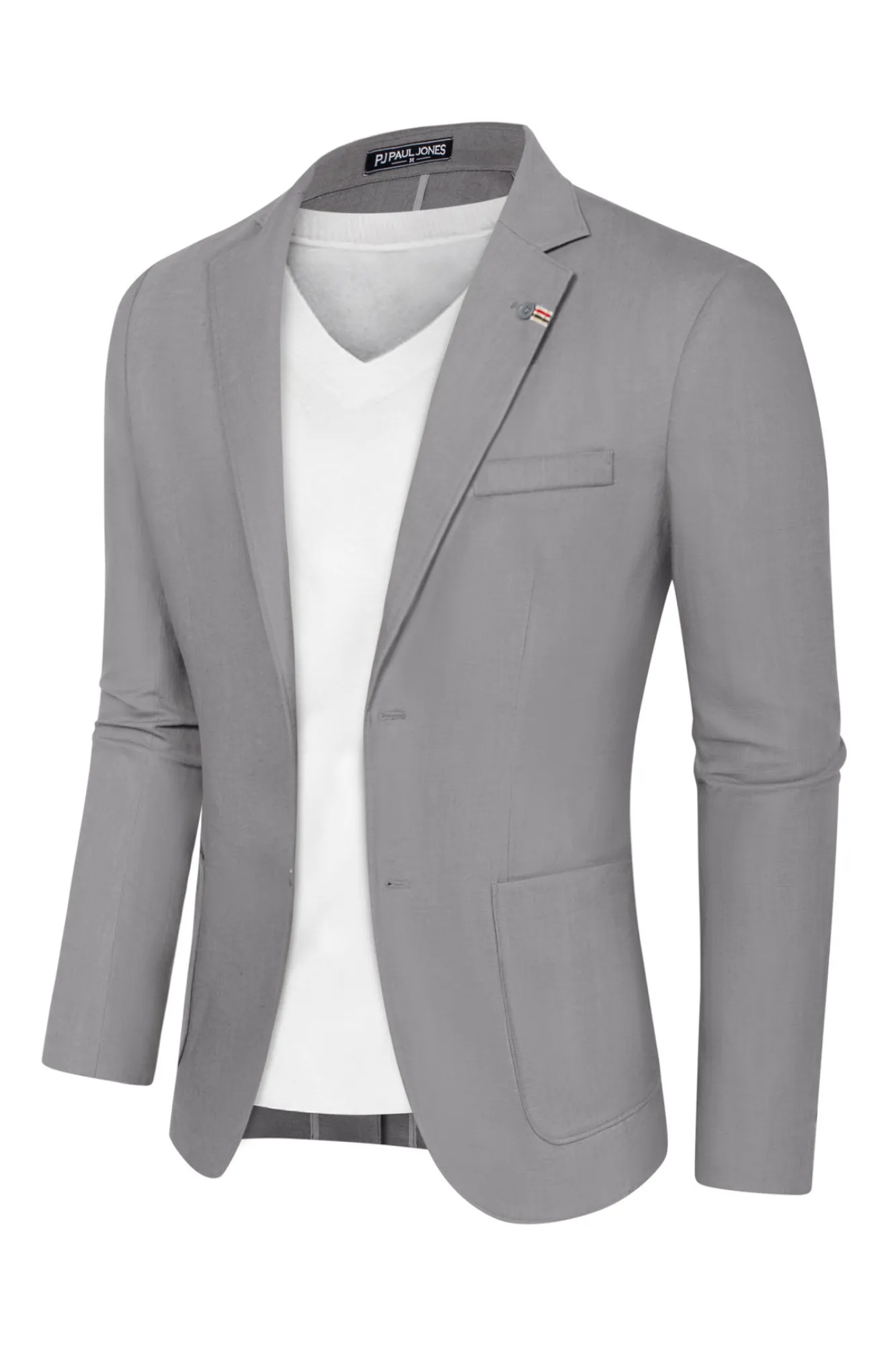 Mens Blazer Casual Cotton-Linen Sport Coat Lightweight 2 Button Unlined Suit Jackets