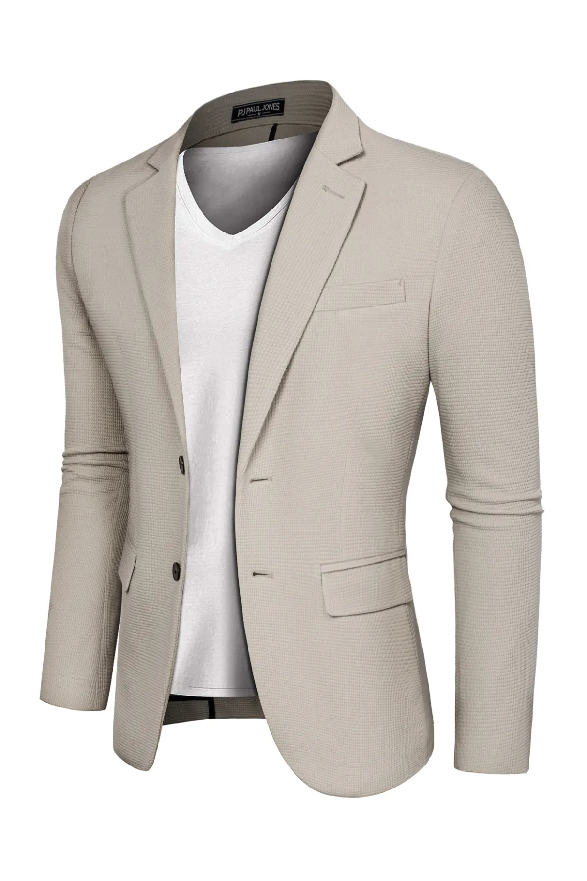 Mens Casual Knit Blazers Two Buttons Lightweight Business Sport Coat