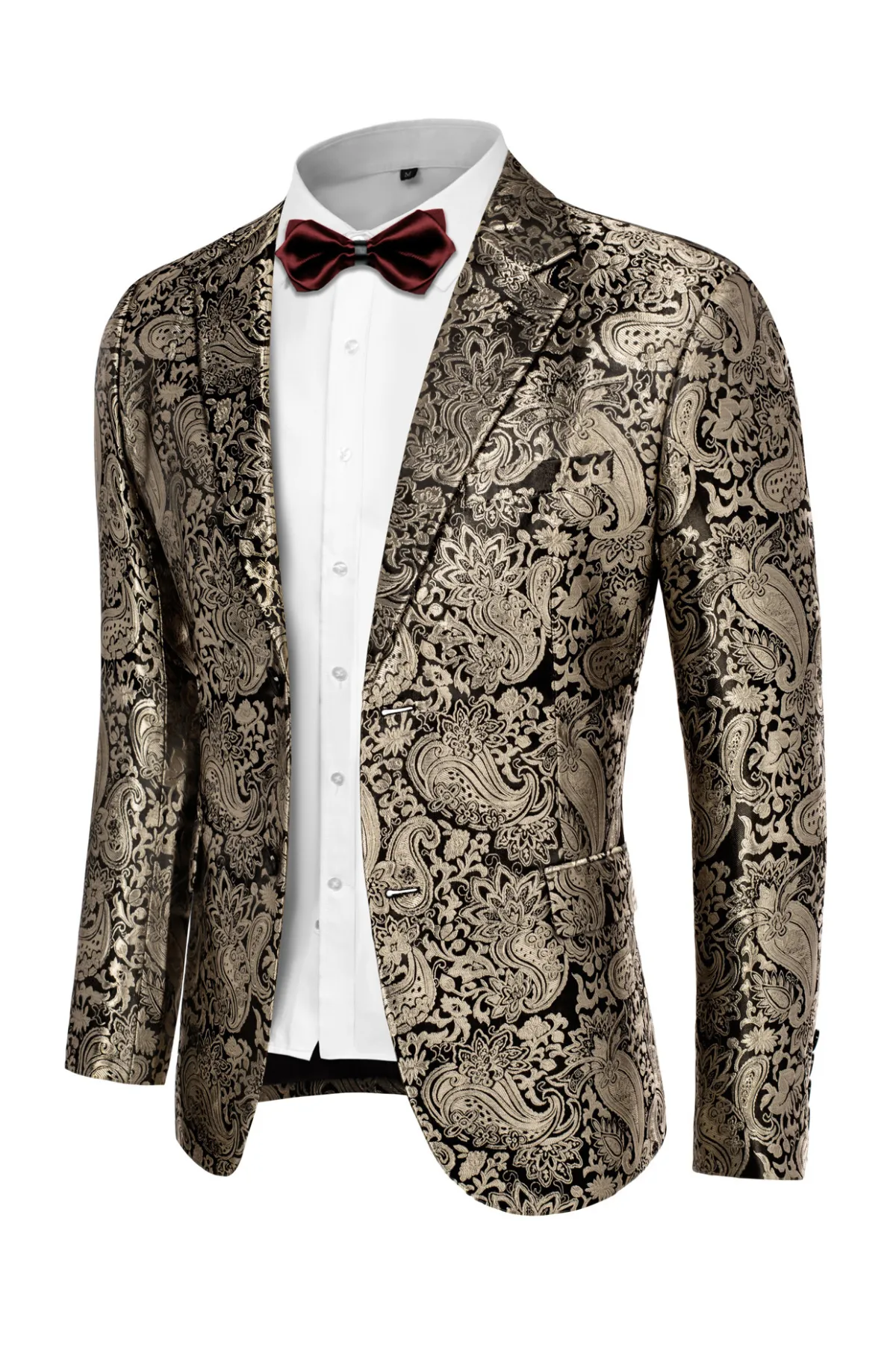 Mens Floral Tuxedo Two Buttons Jacket Paisley Suit Blazer Jacket for Dinner Prom