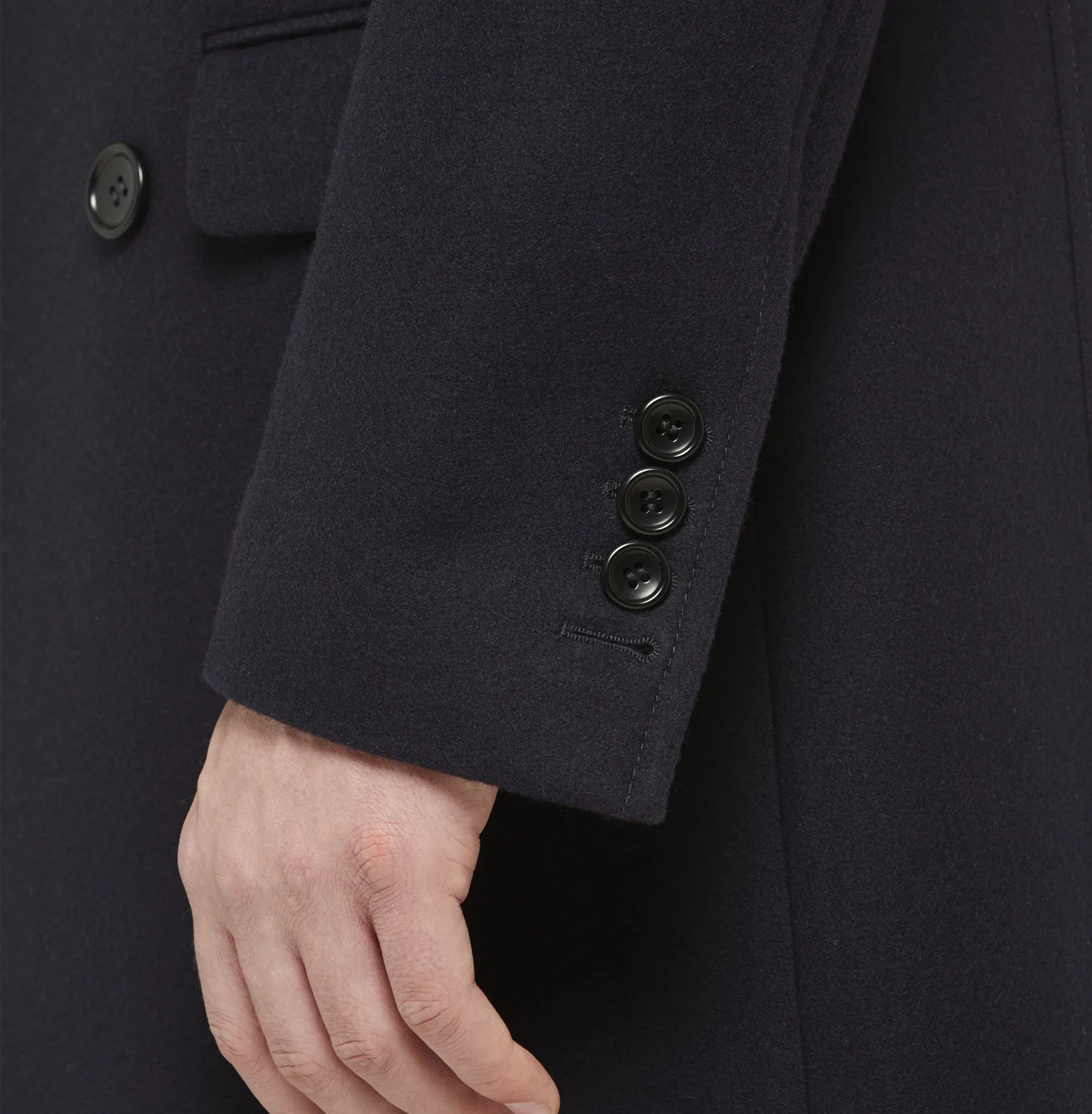 Navy Wool DB Overcoat