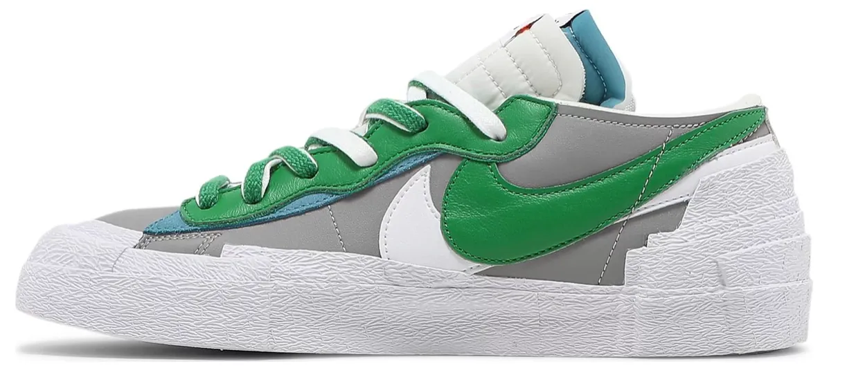 NIKE BLAZER LOW SACAI MEDIUM GREY CLASSIC GREEN