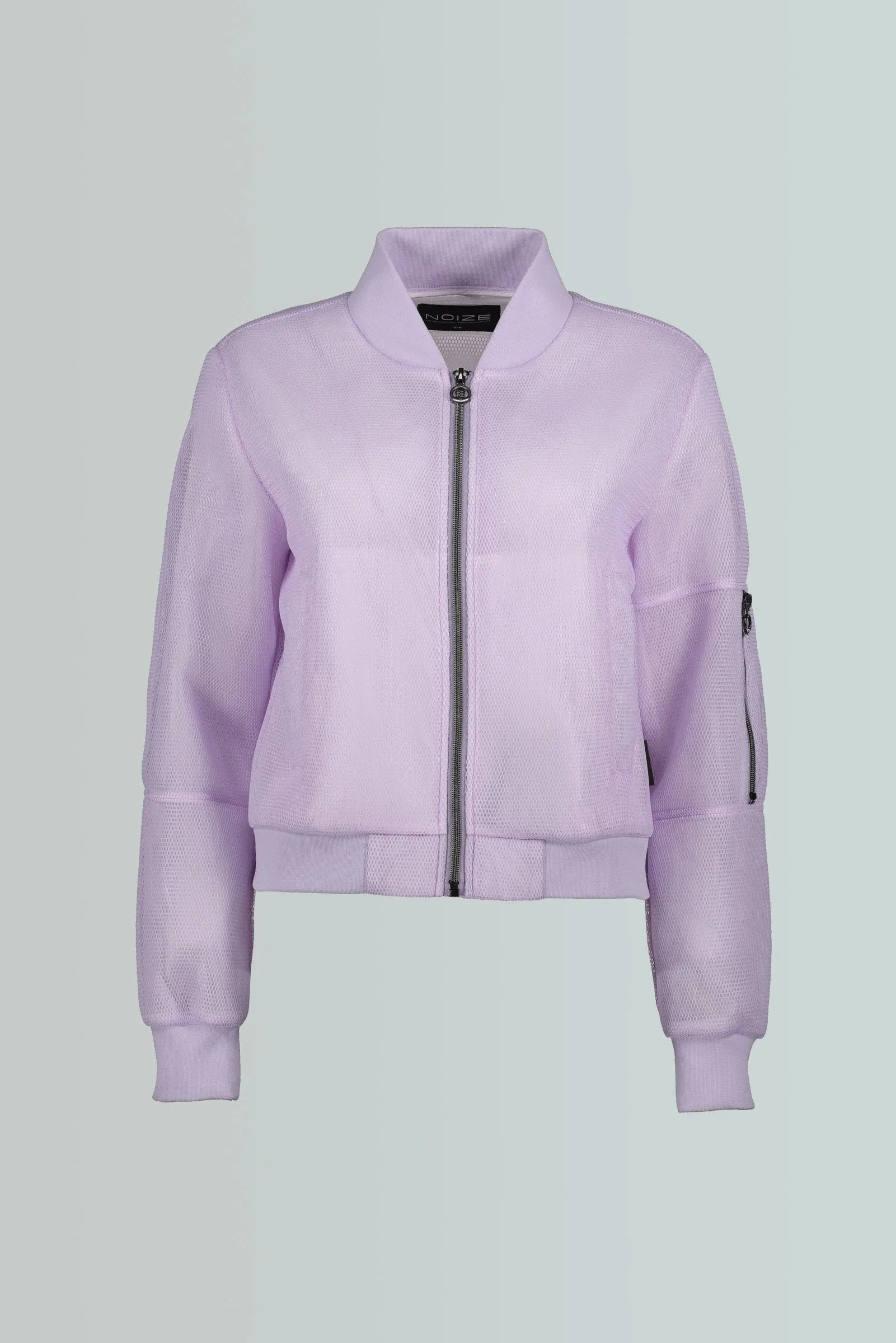 Noize Gianna Bomber Jacket - Lilac & Off White