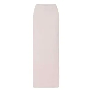 Nude Ribbed Stretch Pencil Skirt