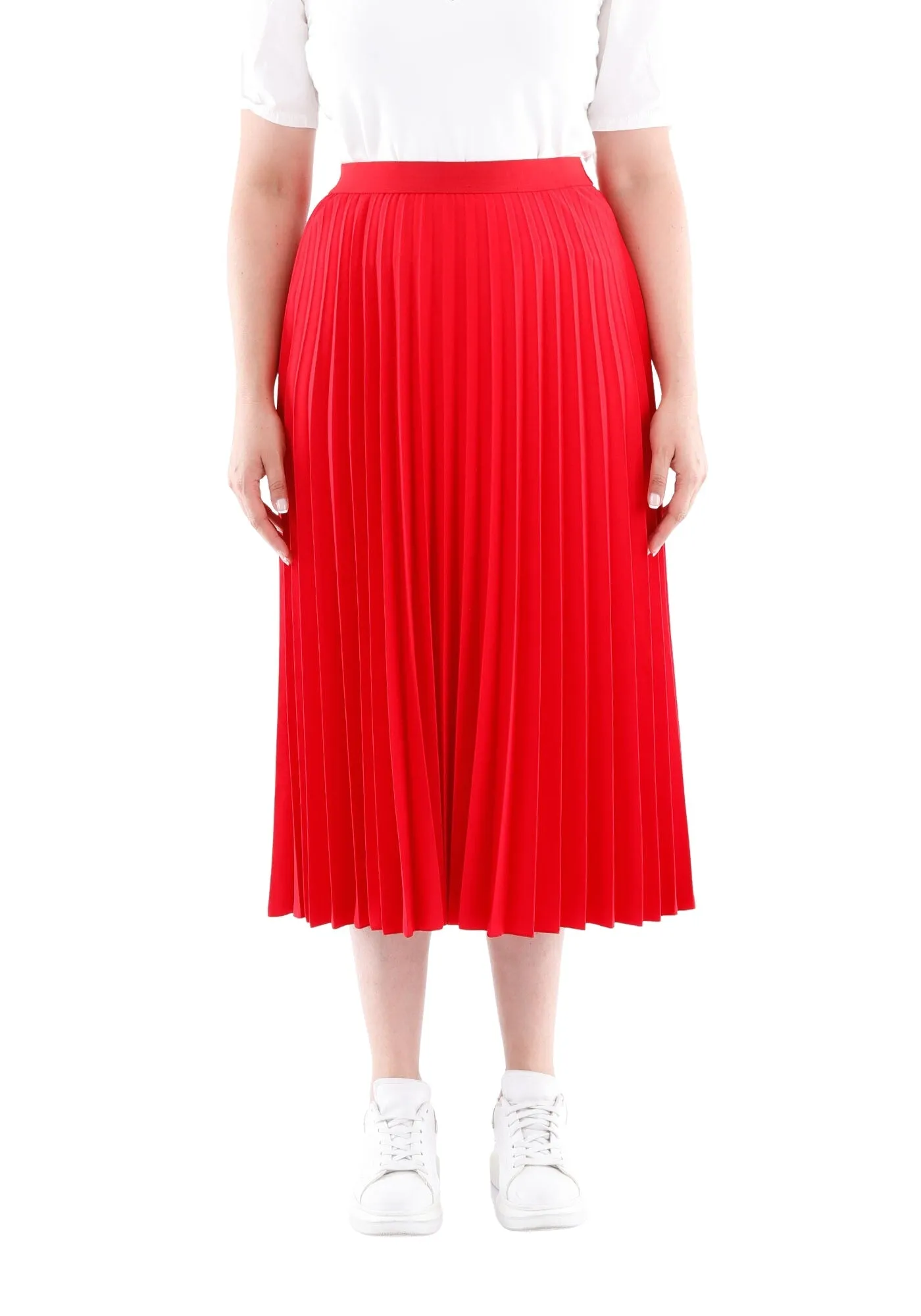 Oversized Accordion Plise Midi Pleated Skirt