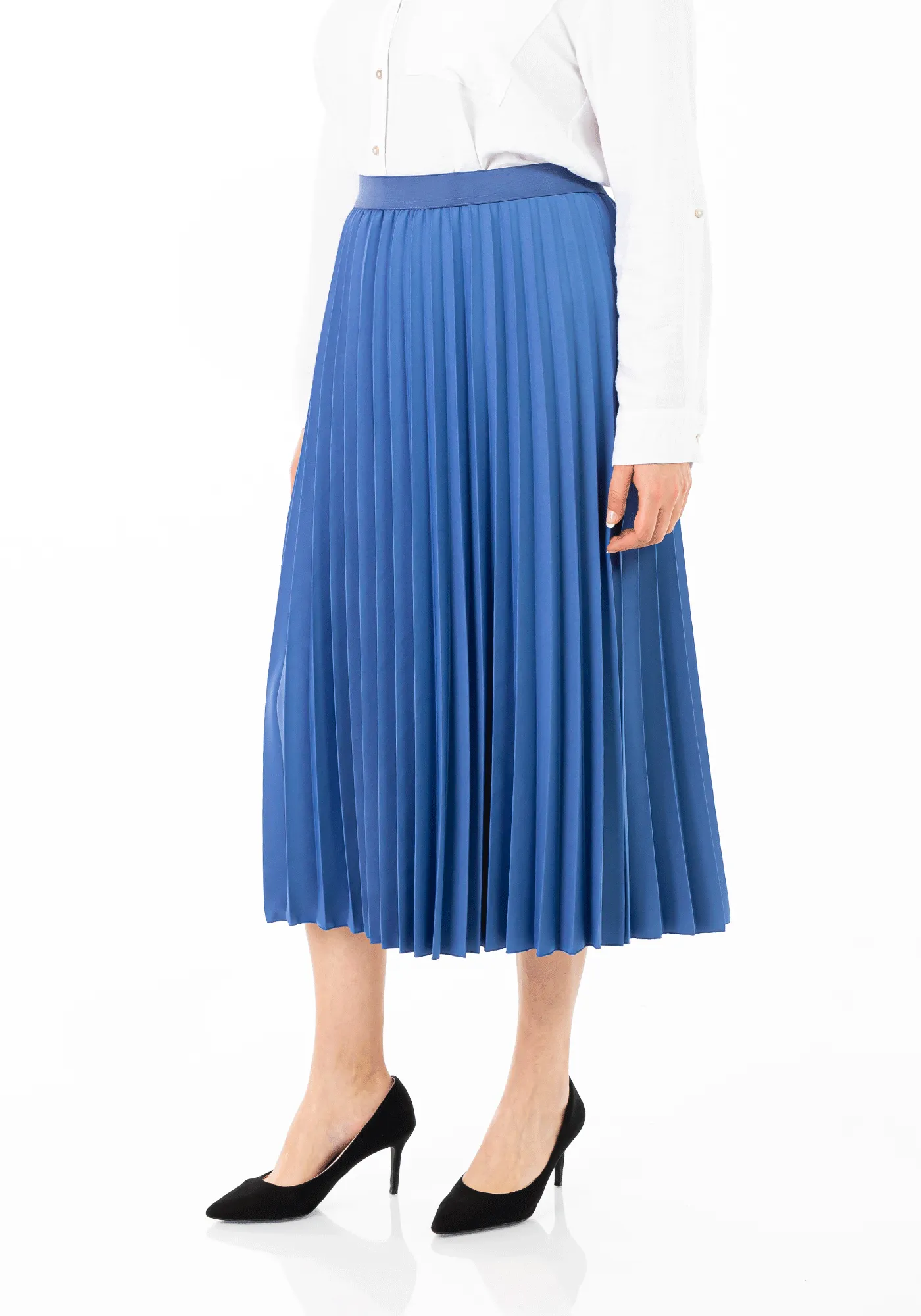 Oversized Accordion Plise Midi Pleated Skirt