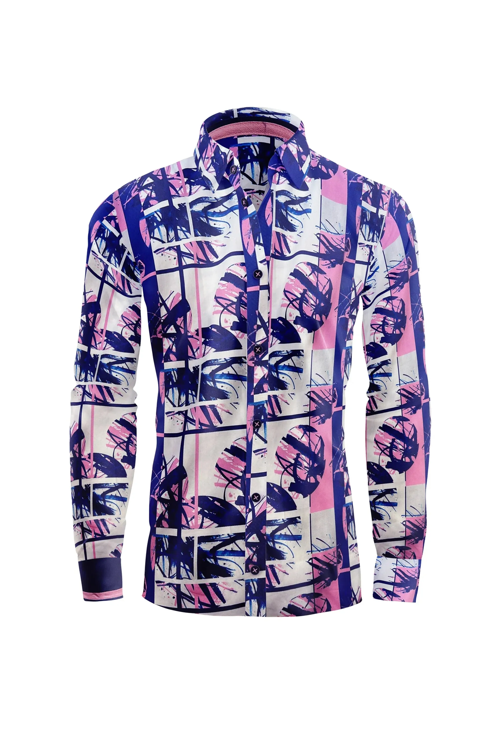 Pink Abstract Artistry Men's Casual Shirt