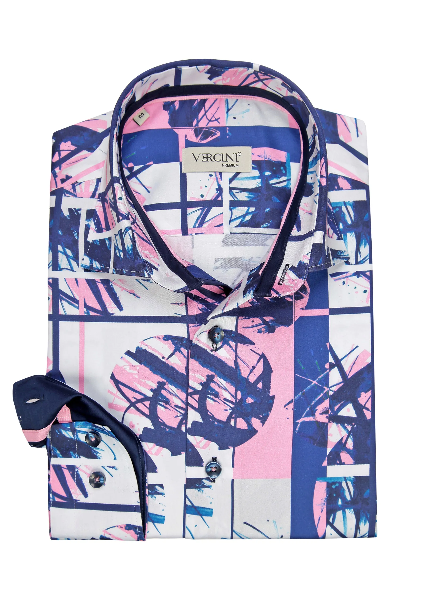 Pink Abstract Artistry Men's Casual Shirt