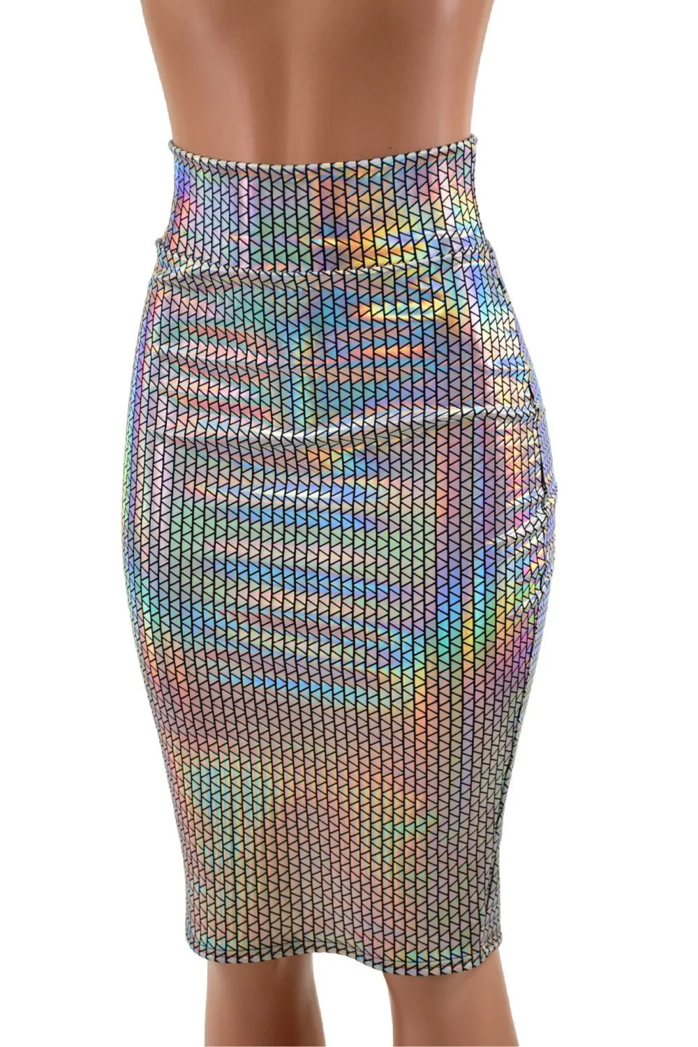 Prism Holographic Pencil Skirt