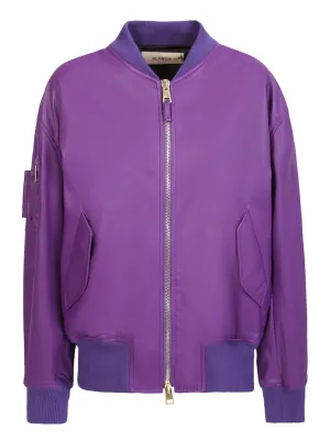 Purple eco-leather bomber