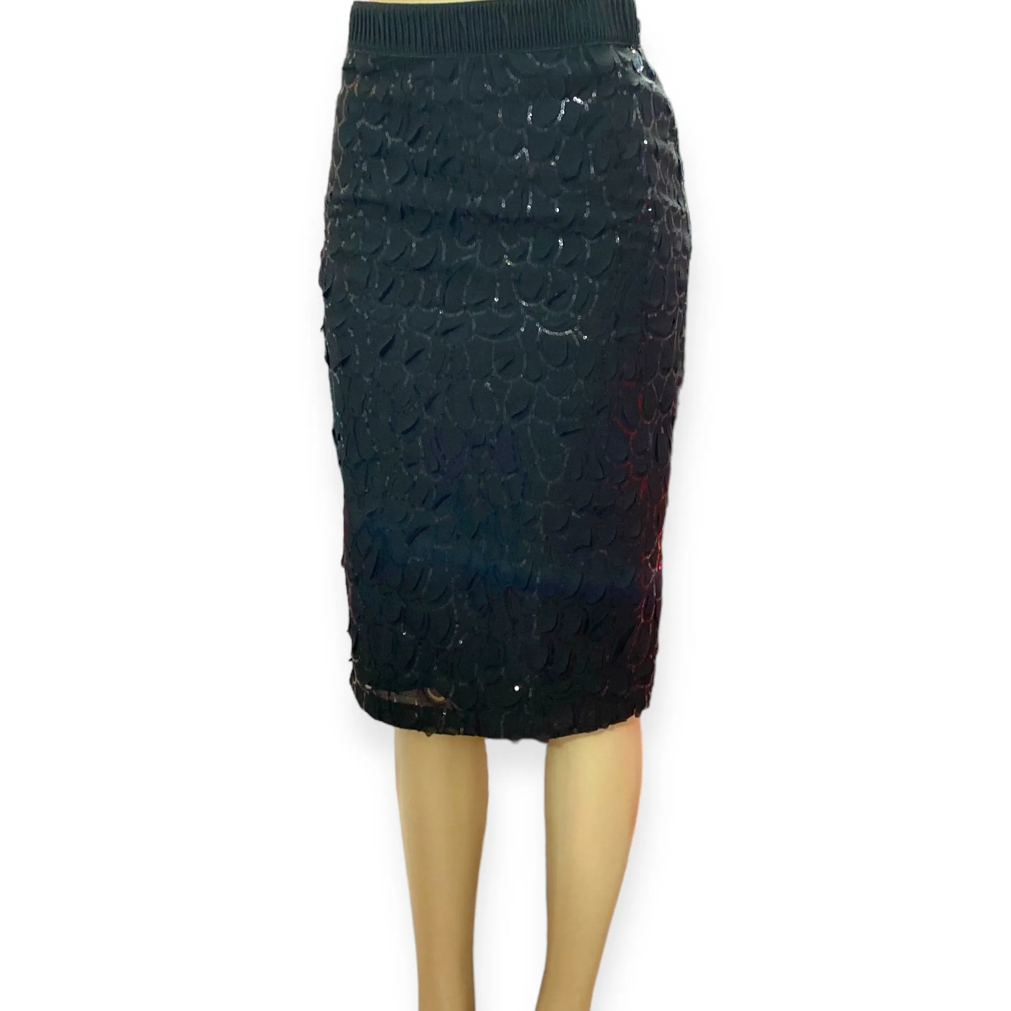 Relish Black Sequin Pencil Skirt