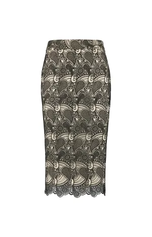 RUBIA BLACK LACE PENCIL SKIRT