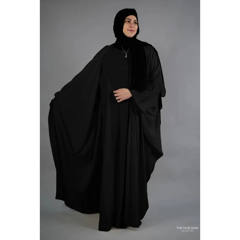 Slip Dress and Loose Fit Abaya (Black)