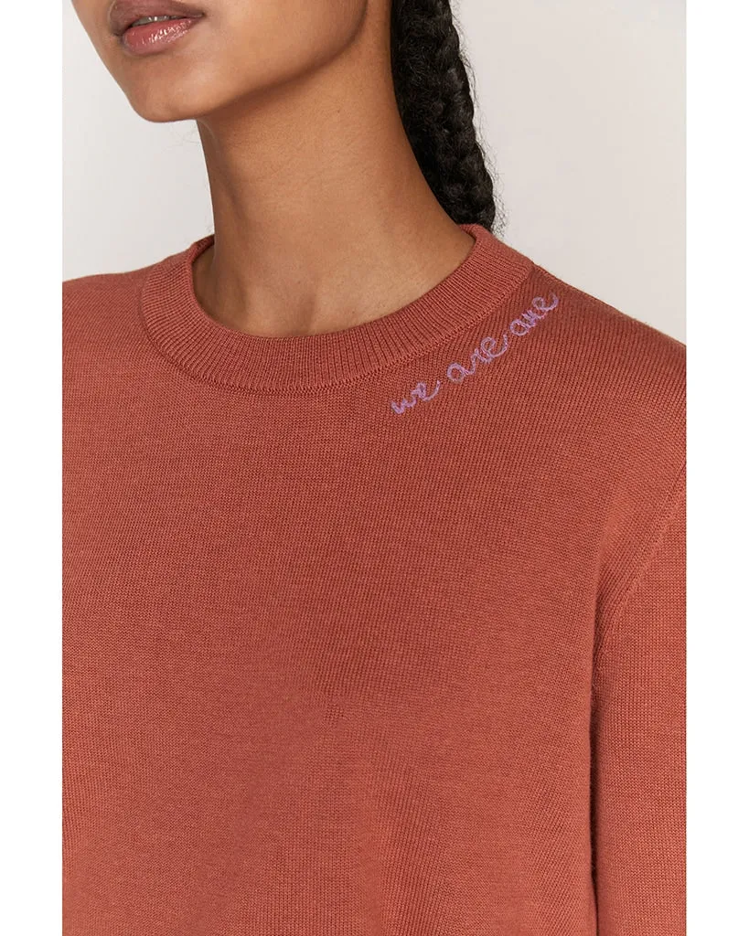 Spiritual Gangster We Are One Nikki Crop Sweater - Womens - Rust