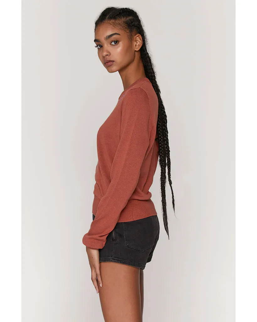 Spiritual Gangster We Are One Nikki Crop Sweater - Womens - Rust