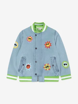 Stella McCartney Boys Denim Bomber Jacket in Blue