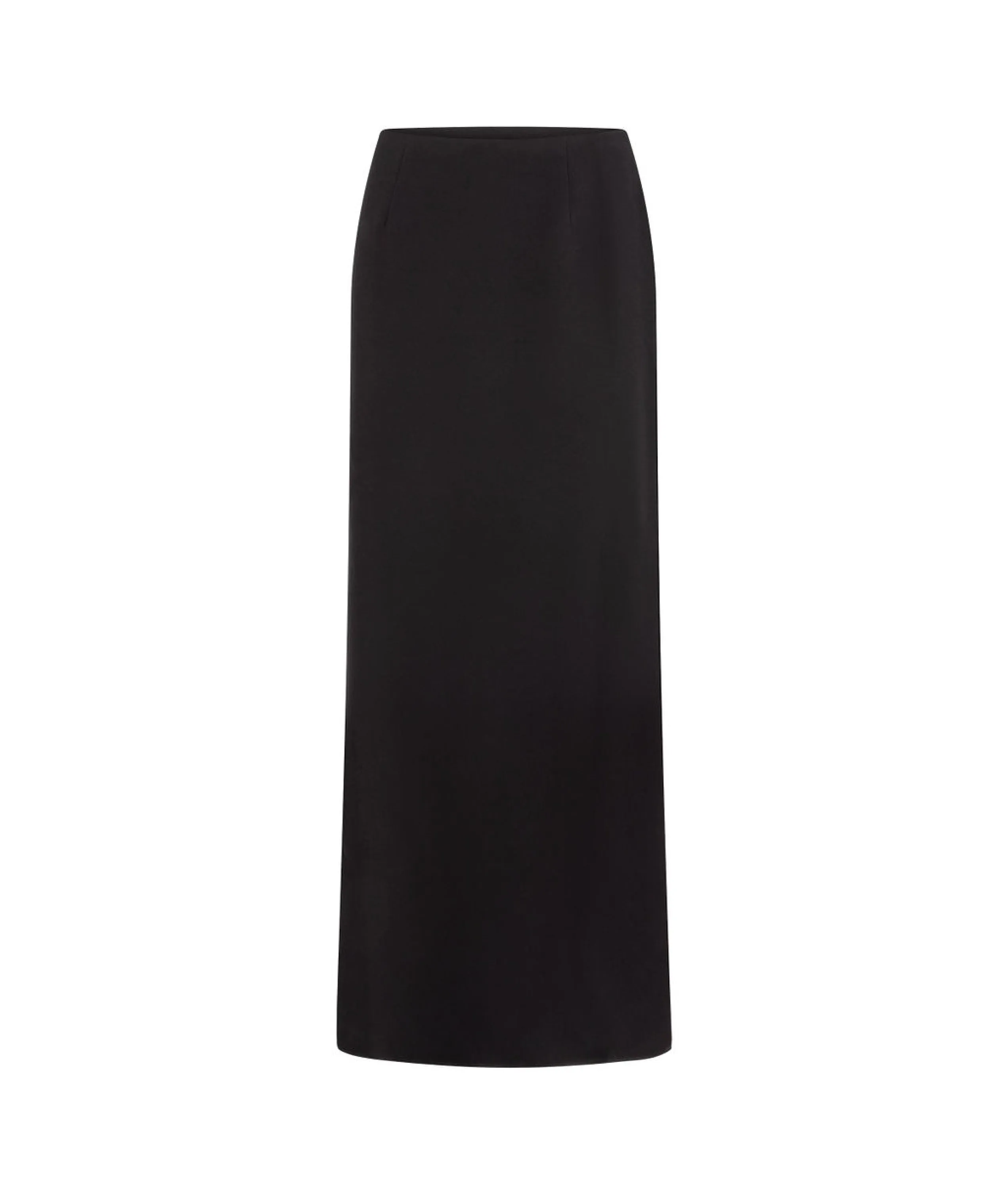 Stretch Wool Crepe Slit Skirt