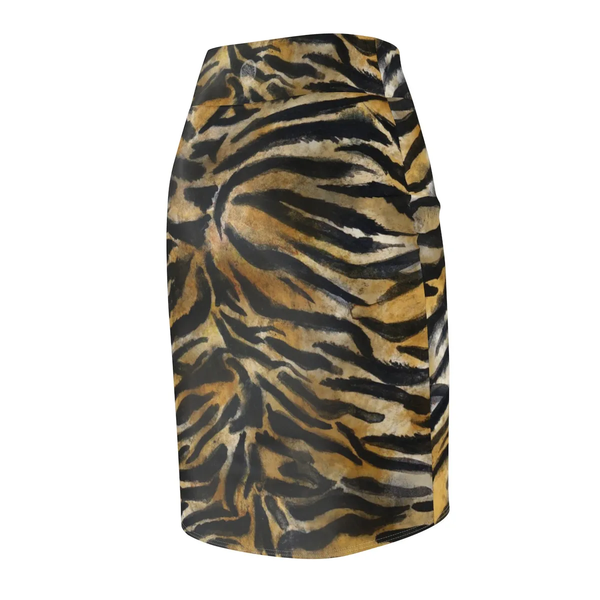 Tiger Striped Women's Pencil Skirt, Animal Print Women's Skirt - Made in USA (Size XS-2XL)