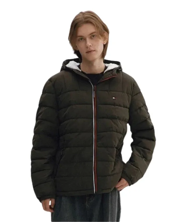 tommy Hilfiger Men's Midweight Sherpa Lined Hooded Water Resistant Puffer Jacket