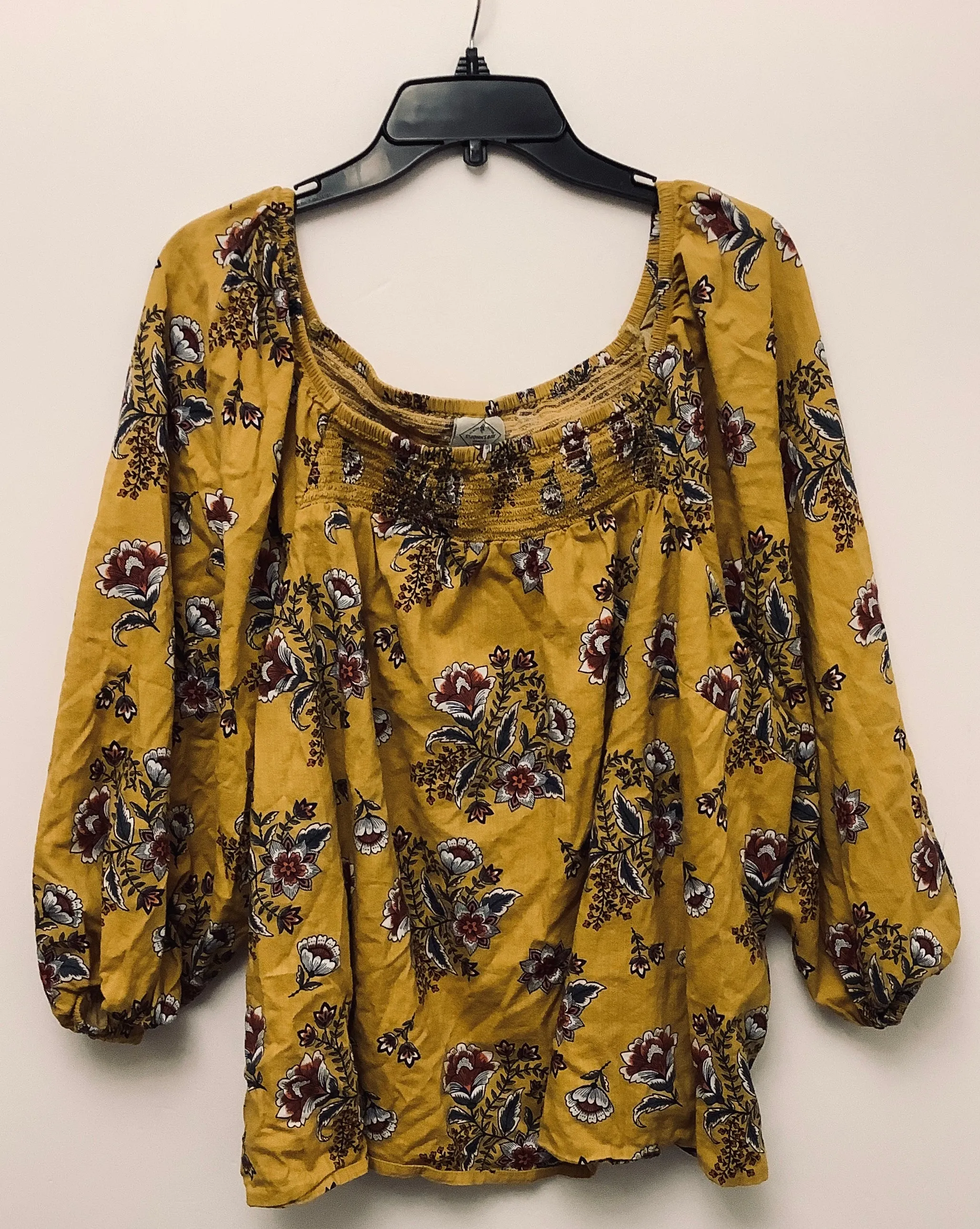 Top Long Sleeve By St Johns Bay In Yellow, Size: 3x