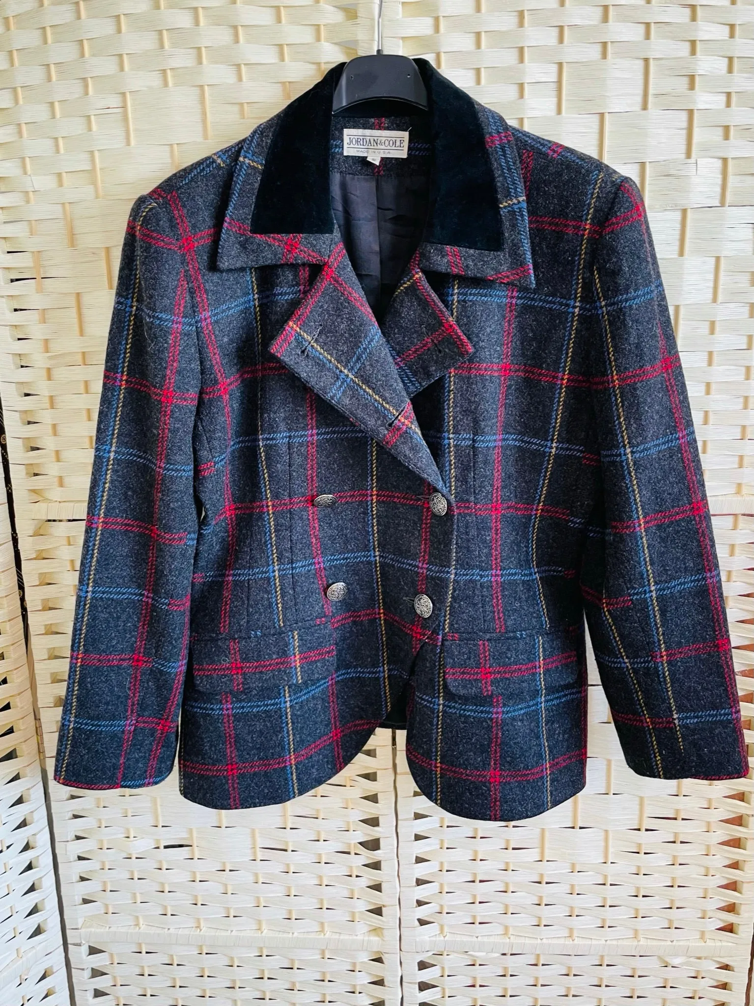 Vintage Tartan Double Breasted Blazer