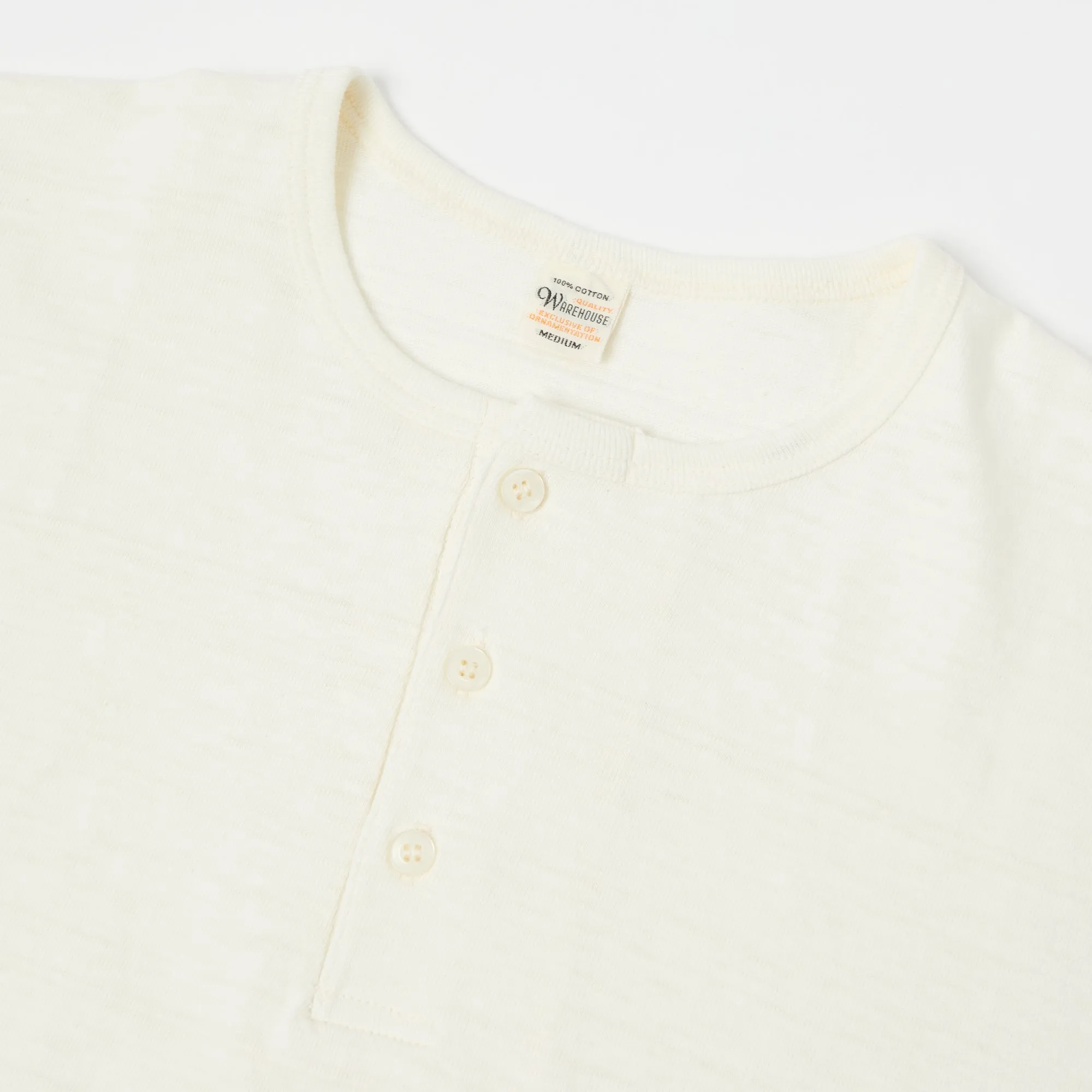 Warehouse & Co 4058 Baseball Henley - Cream/Light Green