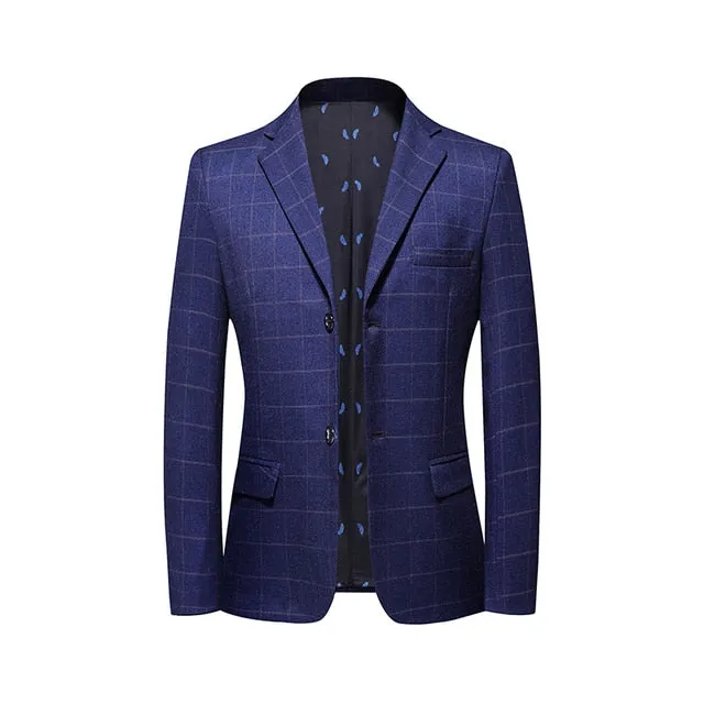 West Louis™ British Style Vintage Plaid Business-Men Blazer