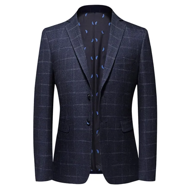 West Louis™ British Style Vintage Plaid Business-Men Blazer